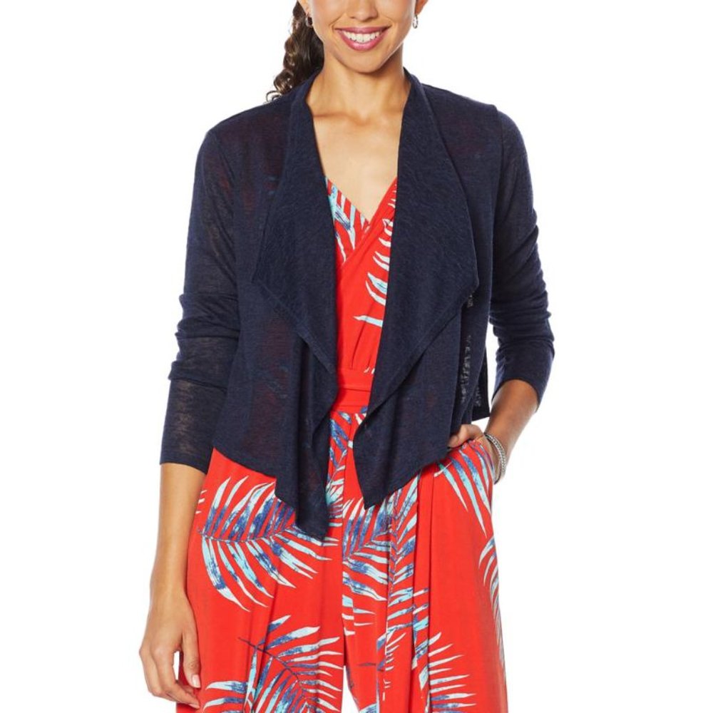 G by Giuliana Cropped Cascade Cardigan